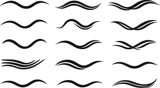Abstract Wave Divider Element Collection for Modern Layout Separation and Visual Composition vector