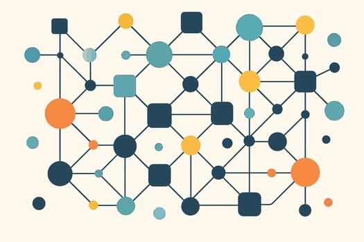 Abstract Technology Network Node Structures for Cloud Systems and Digital Infrastructure Design vector