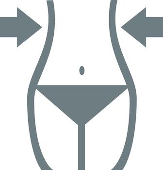 Illustration of a female torso with arrows pointing to the shoulders emphasizing posture and alignment vector