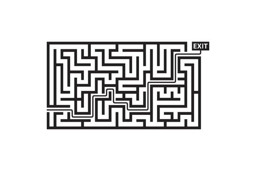 Maze With Solution Path To Exit Business Strategy And Solution Concept vector
