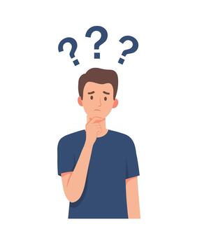 Thinking Man with Question Marks Icon vector