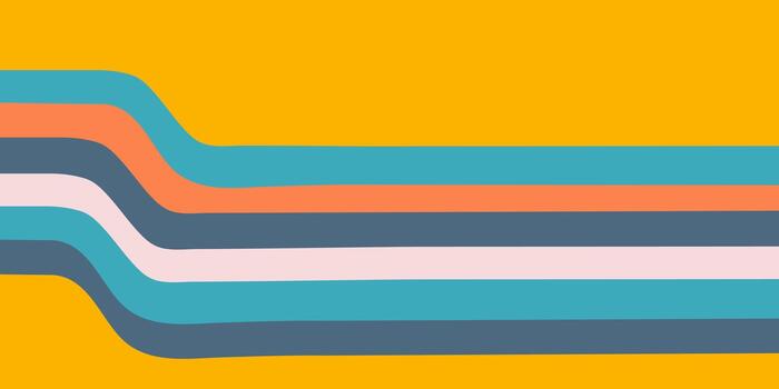 Swirl lines groovy background retro vector