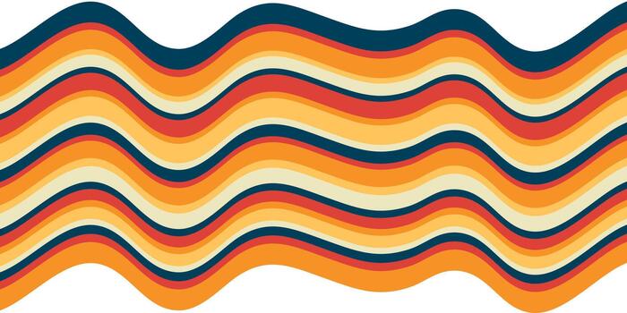 raya arco iris maravilloso retro ola antecedentes con calentar contraste vector