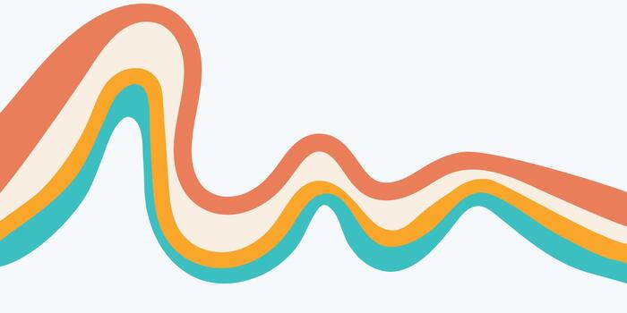 raya arco iris maravilloso ola antecedentes en calentar retro paleta vector