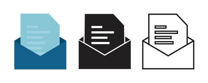 Secure Email Icon with Envelope and Document for Business Communication and Data Privacy vector