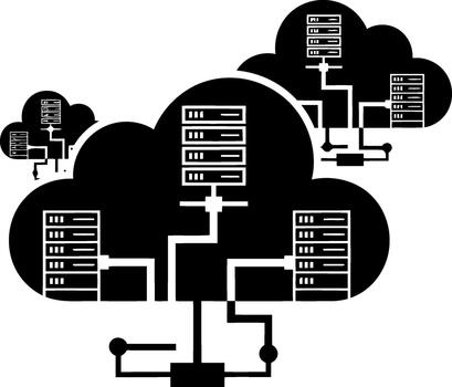 Cloud Computing Network with Multiple Connected Servers vector