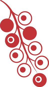 Red Currants Stem with Centers berries fruit vector