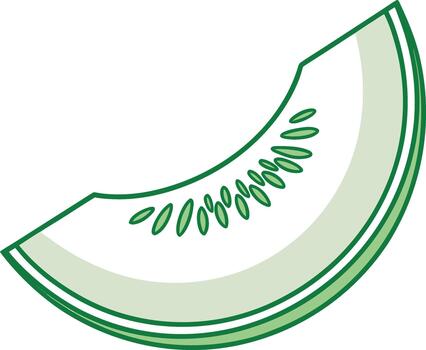 Green Melon Slice with Seeds Icon vector