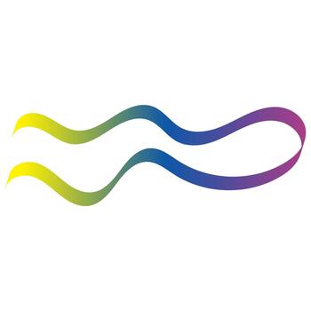 Vibrant Gradient Flowing Wavy Ribbons Abstract Design Element vector