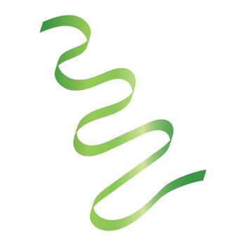 Abstract Green Wavy Gradient Ribbon Design Element vector