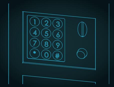 Panel with buttons and a kopeck slot in a vending machine close-up illustration vector