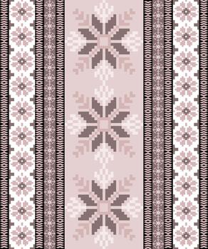 un retro estilo floral píxel Arte modelo con un hecho a mano mirar. repitiendo geométrico motivos en píxel estilo, Perfecto para étnico textil huellas dactilares vector