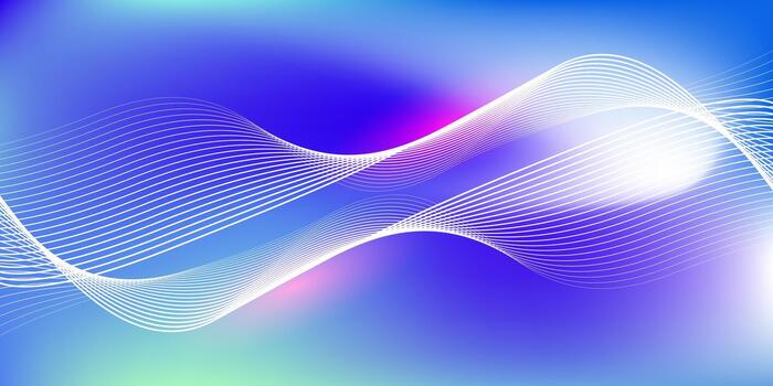 Abstract blue gradient background with shining lines waves. Minimalist background for banner,poster. vector