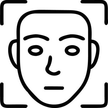 Face scan and identification process for modern security and biometric authentication vector