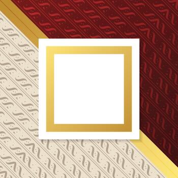 elegante decorativo ornamento modelo con oro marco texto caja modelo vector