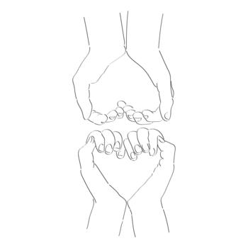 Unity Through Touch Hands Creating Love vector