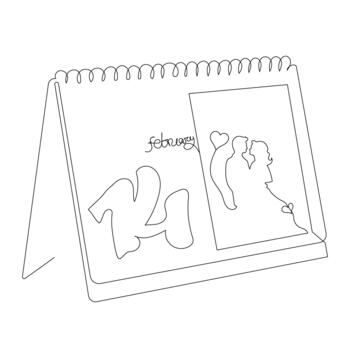 Embracing Unity Continuous Line Heart vector