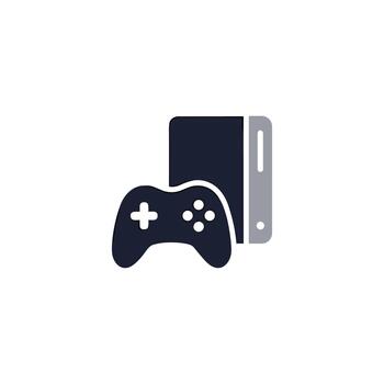 Minimalist Style Game Console and Controller Icon for Entertainment Concept vector