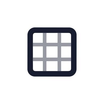 sencillo redondeado cuadrado cuadrícula minimalista diseño interfaz icono vector