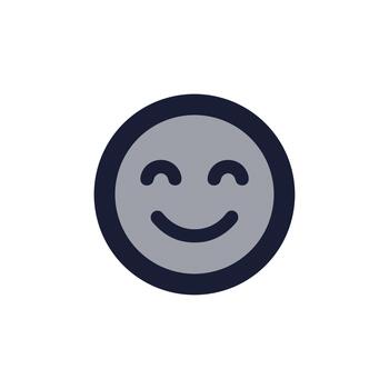 contorno sencillo sonriente cara en circulo emoticon plano estilo vector