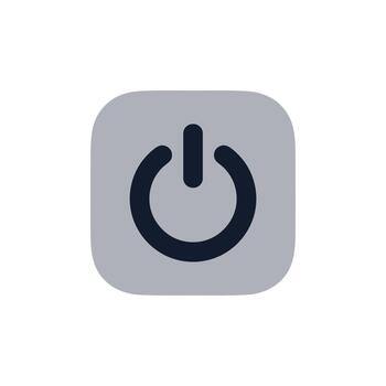 sencillo plano poder botón en apagado redondeado cuadrado icono diseño vector