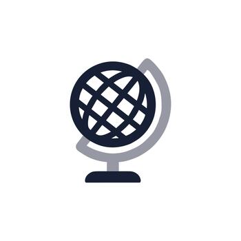 Modern Minimalist Globe Icon Representing Global Connection and Communication vector