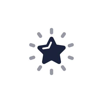 Modern Simple Star Icon with Shine Effect Element Symbol vector