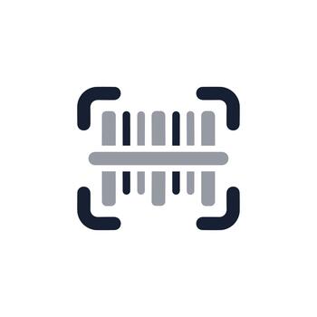 Minimalist Flat Design Barcode Scan Reader Icon for Mobile Application vector