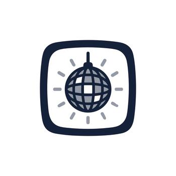 sencillo línea icono disco pelota dentro redondeado cuadrado frontera forma vector