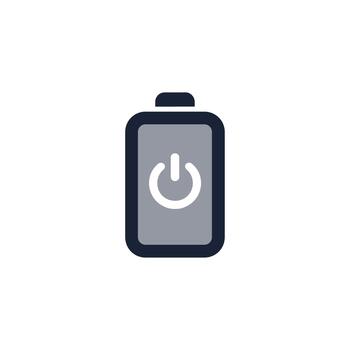 Outline Minimalist Battery Power Button Simple Control Symbol Icon vector