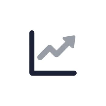 minimalista línea gráfico grafico creciente flecha estadística sencillo icono vector