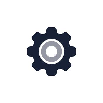 sencillo plano diseño engranaje configuración ajuste icono diente rueda gráfico vector