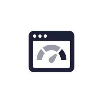 moderno minimalista sitio web velocímetro tablero actuación calibre icono vector