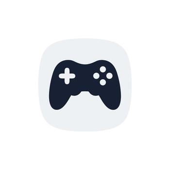 Simple Flat Style Gamepad Controller Icon on Rounded Square Shape vector