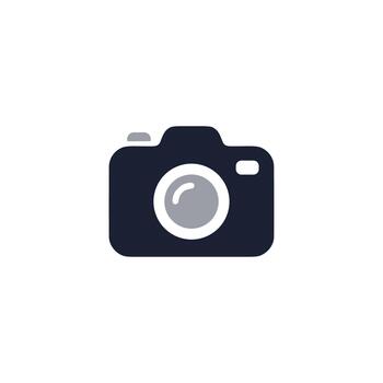 Simple Flat Camera Object with Lens for Recording Memories Icon vector