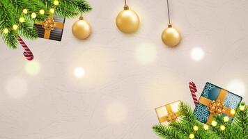 elegante dorado lujo nuevo año antecedentes lazo con reluciente partículas y festivo resumen diseño video