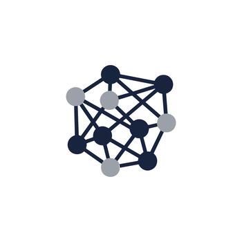 Simple Flat Design Network Node Connection Data Structure Illustration Icon vector