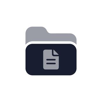 sencillo minimalista carpeta archivo documento almacenamiento icono para datos administración vector