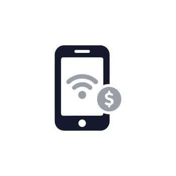 moderno plano diseño móvil teléfono Wifi conexión monetización icono gráfico vector