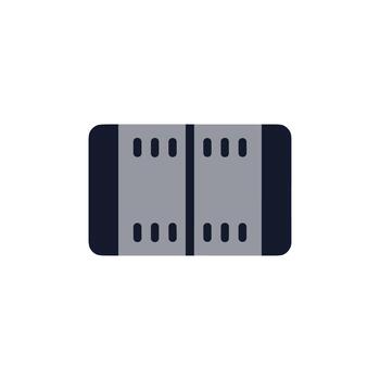 plano estilo servidor estante datos centrar información tecnología sistema icono vector