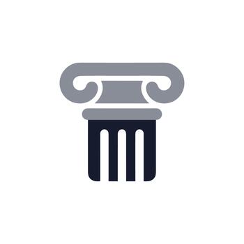 Modern Flat Style Column Building Pillar Ancient Architecture Landmark Icon vector