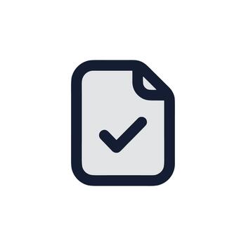 Modern Line Filled File Checkmark Rounded Corner Symbol Document Icon vector