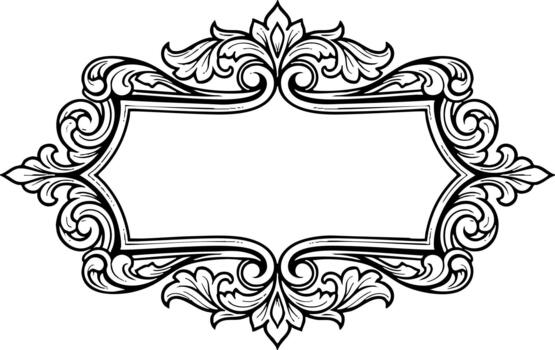 decorativo Clásico florido marco volutas vacío frontera vector