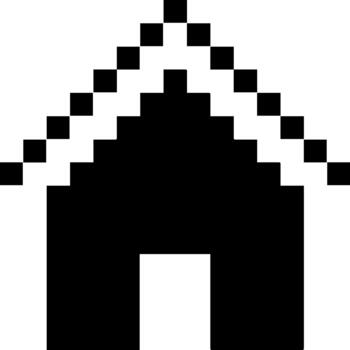 Retro Pixel Art Home Icon for Web and UI Design Interface vector