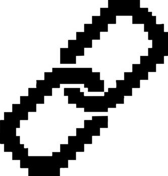 Abstract Pixel Art Chain Link Connection Icon vector