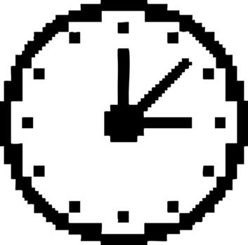 Pixelated Clock Face Graphic Showing Time Measurement Icon vector