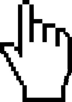 Pixelated Hand Cursor Icon for Clicking Selection Symbol vector