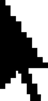 retro pixelado computadora ratón puntero flecha gráfico símbolo. vector