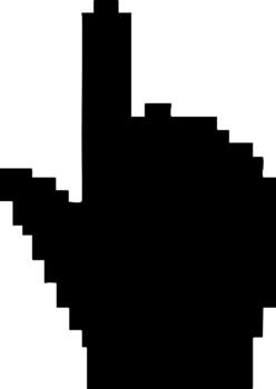 digital puntero mano cursor icono píxel Arte diseño vector