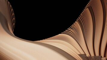 animazione con senza intoppi curvatura bicolore Linee quello in definitiva modulo un ornamento, Riempimento il intero schermo e la creazione di il effetto di simile a un'onda movimento e profondità. alfa video